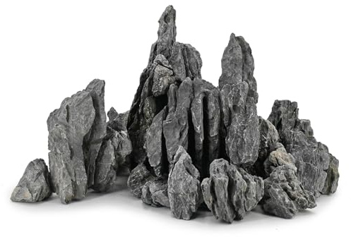 Unocho Aquariumsteine Seiryu 18kg Naturstein für Aquascaping,7,5-30cm | Aquariumsteine für Landschaftsgestaltung Modellbecken Dekoration Paludarium und Amphibien-Terrarien
