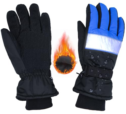 cyanthor - Die warme Winter Handschuhe für Radfahren, Skifahren & Outdoor Aktivitäten, Wasserabweisend, Winddicht, Kältedicht mit Anti-Rutsch-Griff und reflektierenden Streifen, für Herren