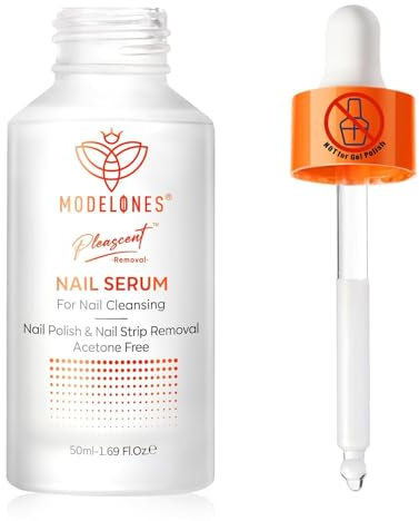 Modelones Solvente per unghie, 50 ml, senza acetone, per smalto e pressa sulle unghie, siero con formula naturale, per idratare le unghie, misura portatile