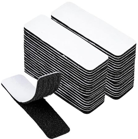40 Pack Hook and Loop Tape, Heavy Duty Sticky Pads Reusable Velcro Strips Double Sided Sticky Tape Self Adhesive Back Fastening Tape for Walls Doors