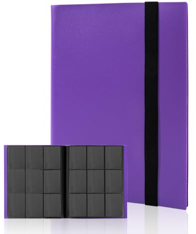 efunkdog Classeur de cartes, album à collectionner 9 poches, capacité de 360 cartes pour TCG et cartes de sport (Violet)