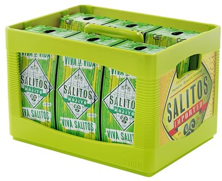 SALITOS MOJITO Biermix, 24 x 0,33l Glas Mehrwegflaschen im Kasten, enthält 6 x 4er Pack, Biermischgetränk mit Limette, frischer Minze & Rum-Note, 5,0% Vol. – erfrischender Mojito Geschmack