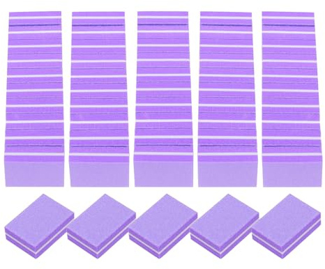 QUARKZMAN Set di 20 mini lime per unghie, grana 100/180, blocchi per lucidare unghie, set professionale per unghie acriliche e naturali, viola