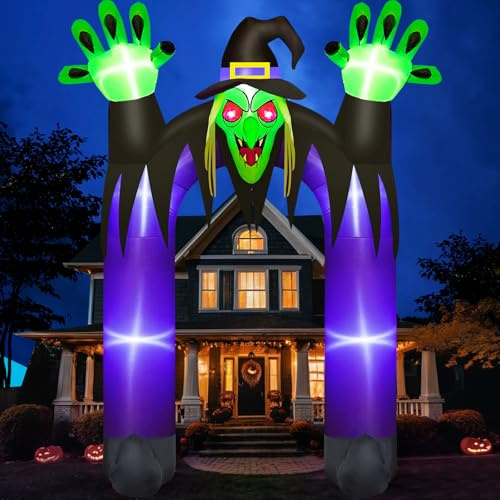 Danxilu 10 FT Large Halloween Inflatables Witch Arch Outdoor Decoration