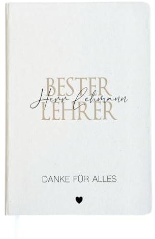 Manufaktur Liebevoll Lehrer Geschenk Notizbuch mit Namen bester Lehrer Abschiedsgeschenk Lehrer Geschenk Abschied Schule DIN A5 Notizheft Dankeschön Geburtstag Weihnachten (Lehrer)