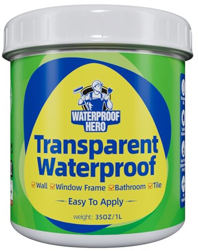 WATERPROOF HERO Revêtement Transparent Imperméabilisant, Agent Imperméabilisant Invisible à Base d'Eau pour Intérieur et Extérieur, Réparation de Fuites Multi-Surfaces, (1L)