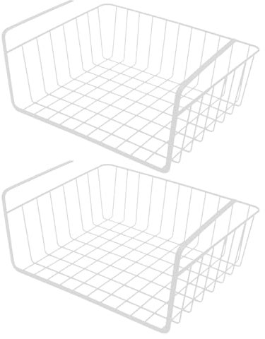Generisch Stapelbarer Hängekorb, 2 Stück Unter DemRegal, Zum Aufhängen, Metalldraht, Aufbewahrungskorb Für Küche, Büro, Speisekammer, Badezimmer, Schrank, 37x24x15cm