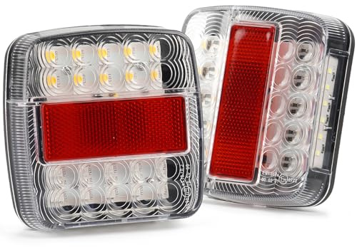 LIGBT 2x Led Rückleuchten Anhänger 26 LED Super Hell Anhänger Beleuchtung 12V Anhängerbeleuchtung Universal Rücklichter für Traktor RV PKW LKW RV Caravan Van