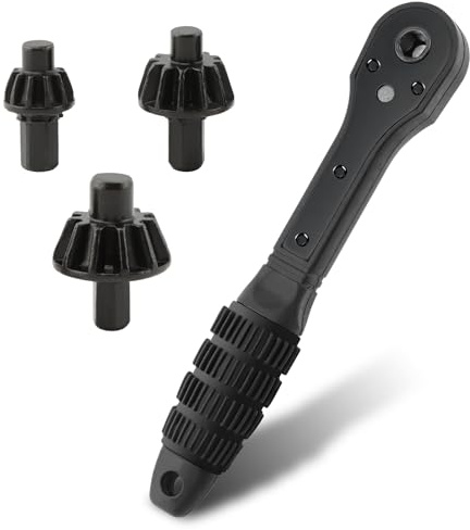Drill Chuck Ratchet Wrench – 3 Interchangeable Heads (1.5-10/1.5-13/3-16mm) for Electric Drills, Quick Adjustment, Eliminates Tool Swaps – Precise, Fast Setup for DIY Projects & Pro Repairs