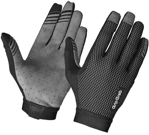 GripGrab Vertical 2 InsideGrip Langfinger MTB Profi Radsport Handschuhe | Vollfinger Fahrradhandschuhe ohne Polsterung mit Silikonprints für maximalen Grip, Touchscreen-kompatibel & Slip-In Bund