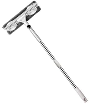 Limpiacristales de Dos Caras con Mango Telescópico Ajustable Plata