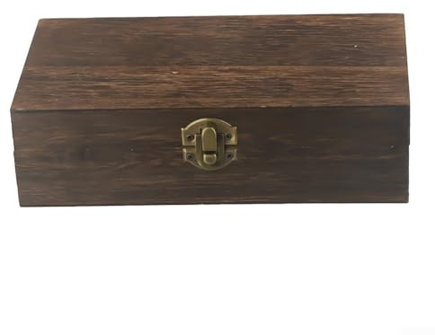 babominimer Scatola organizer da scrivania, versatile, in legno, con coperchio ribaltabile, per piccoli oggetti, organizer da scrivania, 24 x 13 x 7,2 cm (colore scuro)