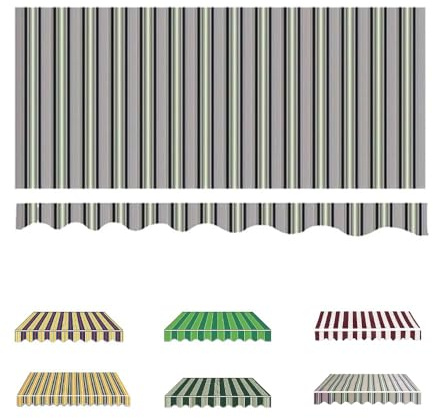Waterproof Patio Awning Fabric Replacement - UV-Resistant Sunshade Cover for Deck & Balcony - Heavy-Duty Outdoor Canopy Shelter Canvas
