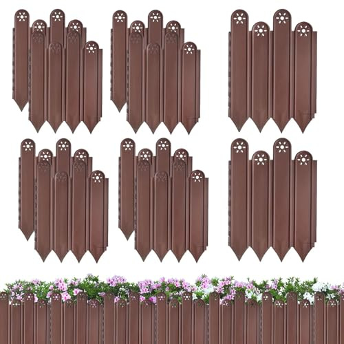 Lnhgh Bordillo para Jardinería,Borde para Parterres De Flores | Barrera Decorativa Protectora 10 Piezas para Césped Parterres Patio Jardín