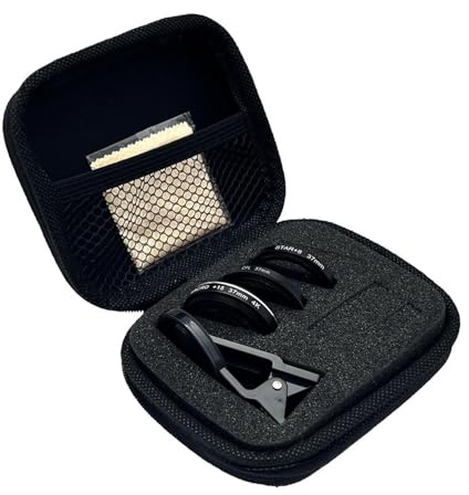 3-in-1 Phone Camera Lens Kit with Clip, 15X Macro CPL Star Lens, Universal Smartphone Lens Attachments with Storage Case