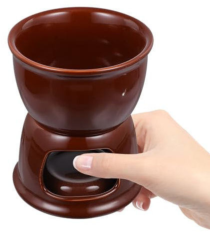TOVINANNA Olla de Cerámica para Fondue de Chocolate y Queso Calentador Versátil para Derretir Mantequilla y para Cocina y Reuniones Sociales
