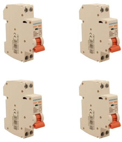 4 Pezzi Interruttore Magnetotermico Compatto 10A C10, 1P+N 6000A Curva C, Slim Solo 1 Modulo DIN 220V AC