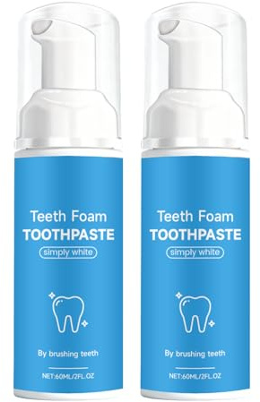 Foam Stain Care Toothpastes，nanohydroxyapatite Dental Paste， Mint Dental Cream,Gentle Cleaning Teeth，Herbal Oral Care Mousse，Teeth Stain Care Foam，Stain Removal Toothpasted (2 pcs)