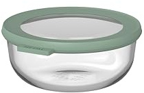 Mepal - Glasbehälter mit deckel Cirqula - Meal Prep Gläser - Hitzebeständig bis 550°C, ohne Deckel - Geeignet für Backofen, Mikrowelle, Gefrierschrank und Spülmaschine - 750 ml - Nordic sage