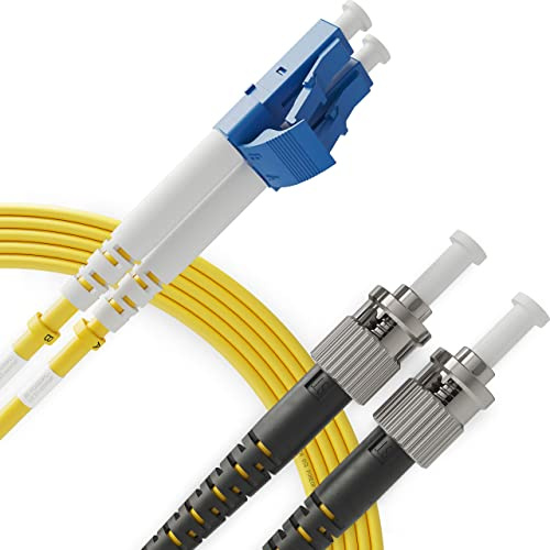 BEYONDTECH Cable de fibra óptica LC a ST OS1 Monomodo Duplex (3 Metros - 1 Unidad) - Latiguillo Doble Fibra Óptica UPC/UPC - 9/125 (LSZH)