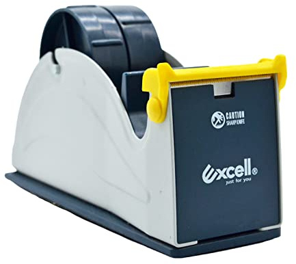 WOD TTD2SD Tabletop Twin-Roll Steel Desktop Tape Dispenser, Blue & Gray - Fits Tape up to 2 inch Wide, Holds 3 inch core, Weighted Rubber Base for Stability
