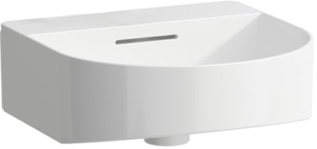 Laufen Sonar Handwaschbecken, ohne Hahnloch, mit Überlauf, 410x420mm, inkl. Ventilabdeckung, weiß, Farbe: Weiß mit LCC - H8153414001091