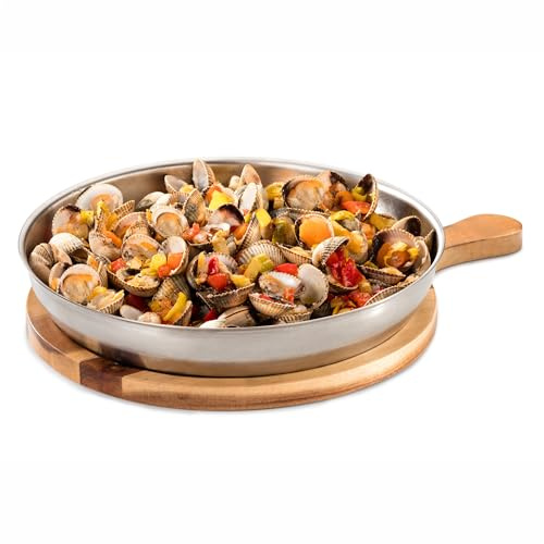 Planche de Présentation Ronde Inox et Bois Ø 20 à 26 cm - Pujadas