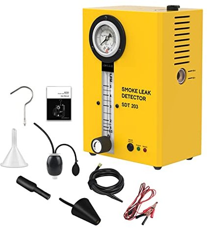 Rilevatore di perdite di fumo SDT 203 Macchina del fumo, tester di fumo, rilevatore di perdite di vuoto, rilevatore di perdite di carburante con manometro, misuratore di portata regolabile DC12V