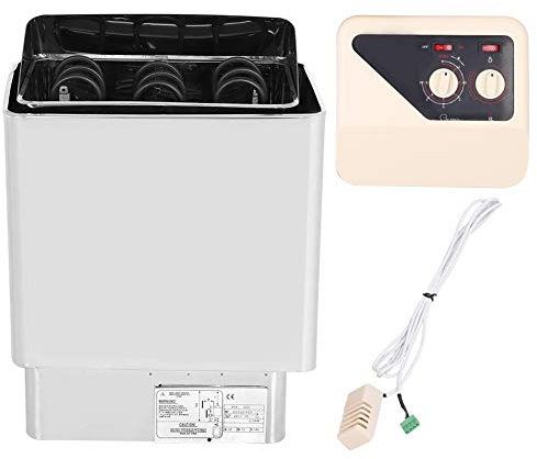 UIGJIOG Stufa Sauna, Set da Bagno in Acciaio Inox 6KW, 220-380V, Riscaldamento, Controllo Esterno, Stufa Sauna, Accessori per Il Bagno