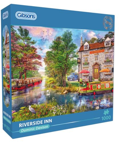 Gibsons Riverside Inn 1000 Piece Jigsaw Puzzle for Adults - Summer Countryside - Premium Sustainable Puzzle Made in the UK/EU – Great Gift