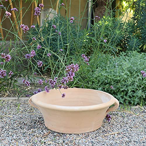 Palatina-keramik | bred och vinterbeständig terrakottaskål | handgjord planteringskruka ytterkruka | 35 cm | Medelhavsdekoration för trädgården, terrassen, balkongen, Crocus