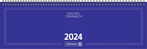 BRUNNEN Wochenkalender Modell 775 2024 2 Seiten = 1 Woche Blattgröße 42 x 13,7 cm blau