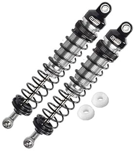Aluminum 6061-T6 Rear Adjustable Spring Dampers (122mm) for Losi 1/10 Rock Rey 4WD Rock Racer LOS03009 Upgrades - Silver
