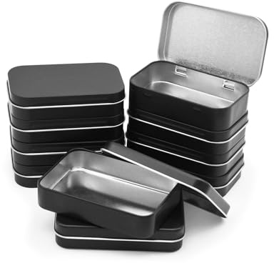 JINTANG blechdose mit deckel,10PCS metallbox mit deckel,blechdose,Für die häusliche Aufbewahrung von kleinen Gegenständen und Home Storage,metallbox 8pcs+Half Open Box 2pcs schwarz