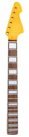 WUQIMUSC Ersatz Gitarre Hals ST Style, 22 Bünde, 24 Zoll, Palisander FB, Schraube auf (Gelbe Farbe auftragen)