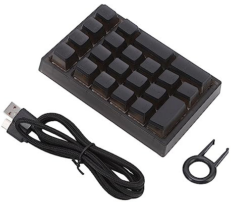 Cyrank Pavé Numérique, Pavé Numérique Mécanique Filaire USB 21 Touches, Mini Pavé Numérique, Clavier Portable avec Rétroéclairage RVB, Clavier Numérique Standard pour Ordinateur Portable(Noir)