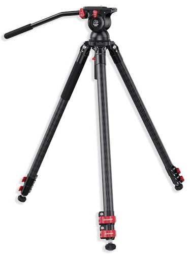 IFOOTAGE Gazelle Trépied TC7 Fastbowl + Komodo K5S, 61/155 cm en Fibre de Carbone Trépied d'appareil Photo avec tête Fluide en Aluminium pour caméscope Canon Nikon Sony DSLR