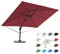 RS Trade 3x4 m Sonnenschirm 4-fach seitlich und 5-fach horizontal neigbar inkl. Schutzhülle & Windsicherung 360 Grad drehbar Ampelschirm Marktschirm Gartenschirm 300 x 400 cm mit Aluständer