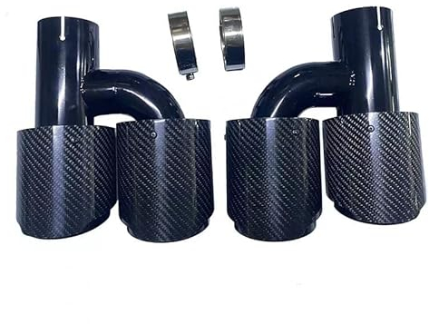 Auspuffblende 2 Pcs Auto Teile Auspuffrohr H-typ Helle Carbon Löten Dimension Gerade Kante Schwanz Kehle Ist Geeignet Auspuff Endrohr(60mm-76mm)