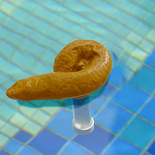 18x8 Cm Poolthermometer Schwimmend, Kackhaufen Schwimmende Poolthermometer,Wasserthermometer,Teichthermometer,Schwimmbadthermometer, Poop Shaped Prank Pool Thermometer Schwimmbadthermometer