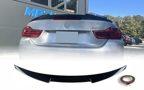 MpTuned Heckspoiler passend für 4er F33 Cabrio 2014–2020, Spoiler Lippe Kofferraum M4 Stil, ABS Kunststoff, Schwarz Glänzend, Sport Design, Einfache Installation