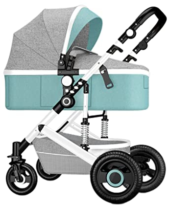 ZONABSQQ Kinderwagen Kinderwagen, 5-Punkt-Gurt, Kinderwagen mit hoher Landschaft, Faltbarer Kinderwagen mit verstellbarem Schiebegriff, 5 Farben Komfort und Sicherheit
