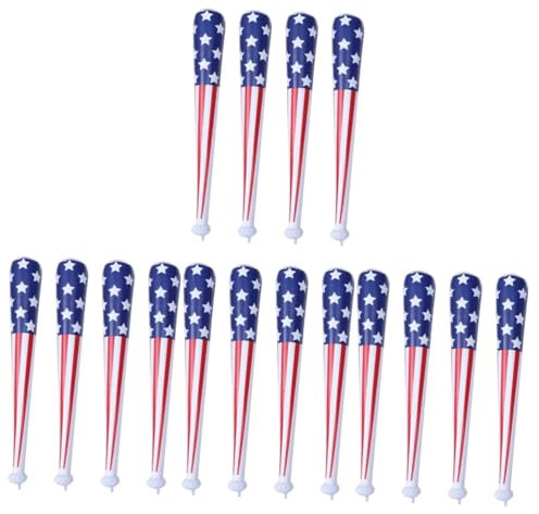 Alasum 16stücke Aufblasbare Baseballschläger Amerikanische Flagge Für Partys Sport-Events Und Jubel-feiern Praktisches Spielzeug Für Outdoor-aktivitäten Und