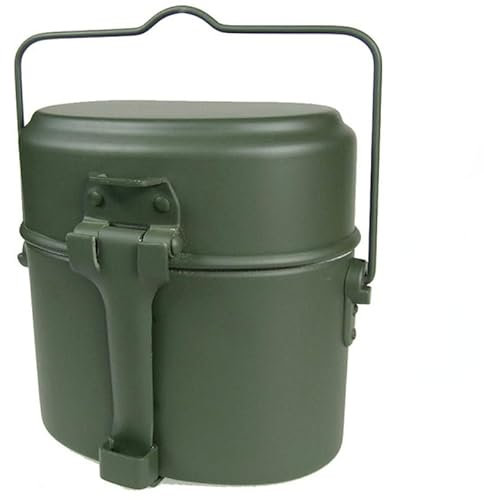 3 in 1 contenitore for il pranzo in alluminio da campeggio, borraccia militare, pentola for picnic, viaggio, tazza d'acqua, ciotola, set di pentole da cucina militari all'aperto(3in1 lunch box)