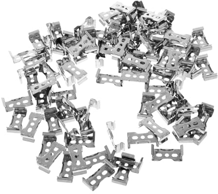 HOODANCOS 100pcs Lamp Buckle Metal Brackets for Fluorescent Led Light Installation Simple Fixing Clips for Home Office Retail Lighting