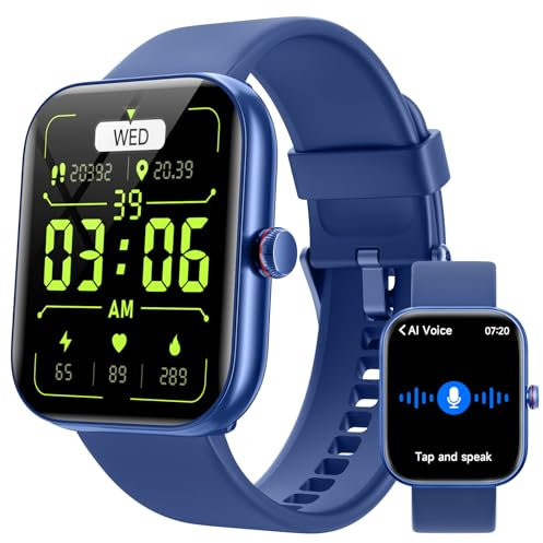 Smart Watch for Men Women, Answer/Make Calls,Smart Watches for iPhone/Samsung/Android, Alexa Built-in,Fitness Watch with Heart Rate Sleep SpO2 Monitor,IP68 Waterproof, 100+ Sports-Deep Blue