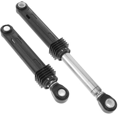 Washer Balance Rods 2pcs Black Suspension Rod for Washing | 2.2cm Double-end Width, 1.2cm Inner Hole Diameter, Plastic and Iron Build, Front Loading Machine Use