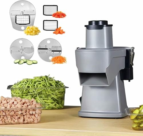 Cutter Di Verdure Elettriche, Frantumista Di Patate, Taglierina Per Alimenti Multifunzionali 4 In 1, 200 W, Per Taglio, Schiacciamento, Taglio A Cubetti E Fetta, Per Uso Commerciale E Domestico.