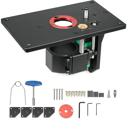 Élévateur de défonceuse avec plaque supérieure - Base de levage pour le travail du bois - Pour le travail du bois - Kit de levage de table de défonceuse et kit de levage de défonceuse