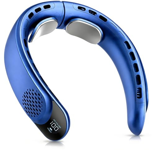 InnovTec - Ventilador de cuello de 4000 mAh portátil de 3 velocidades LED 360 grados Cooling ventilador de cuello 50 DB bajo ruido